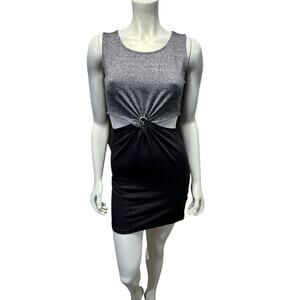 Grey Divided H&M Grey & Black Cutout Twist Mini Dress Size Small